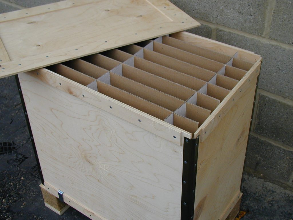 Wooden shipping crate for auto parts